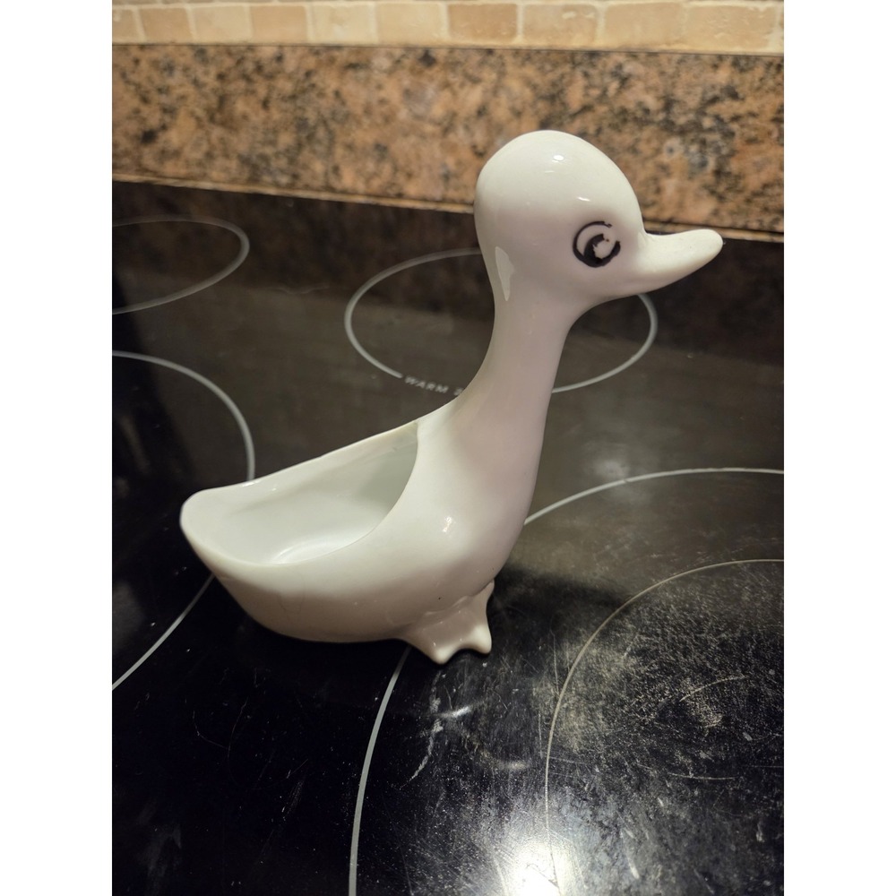 Vintage‎ White Porcelain Duck Planter
